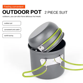 

Outdoor Pan Set Camping Hiking Aluminium Alloy Cooking Travel Cookware