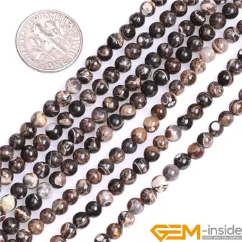 

4mm Round Natural Dark Brown Turritella Agates Beads DIY Loose Beads For Jewelry Making Strand 15 Inch Wholesale