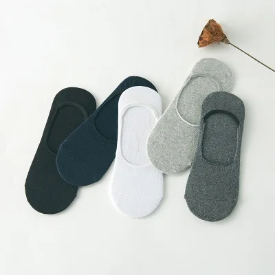 5Pair Fashion 100 Cotton Socks For Men Casual Ankle Socks Summer Gentlemen High Quality Combed Cotton Solid Socks