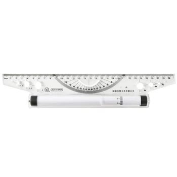 

NNRTS transparent angle parallel to foot 30cm charting wheel balancer multi-purpose drawing design scroll pan office supplies