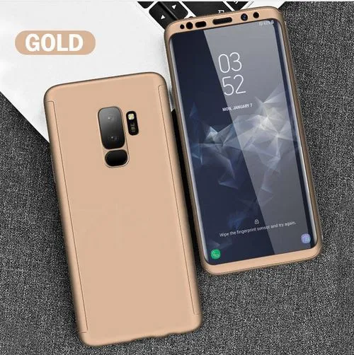 360 Полный Защитная крышка чехол для samsung Galaxy A50 A30 M20 A8 A6 J4 J6 плюс A750 S9 S8 S10 плюс S7 Edge Note 9 8 чехлы - Цвет: Gold