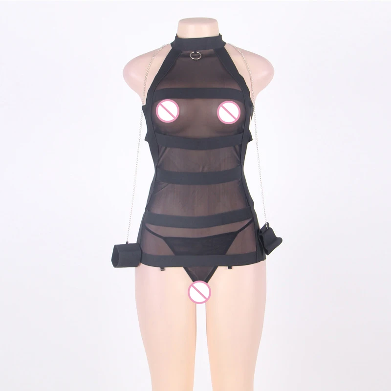 M xxxl 5xl женское нижнее белье размера плюс черная бандажная прозрачная babydoll