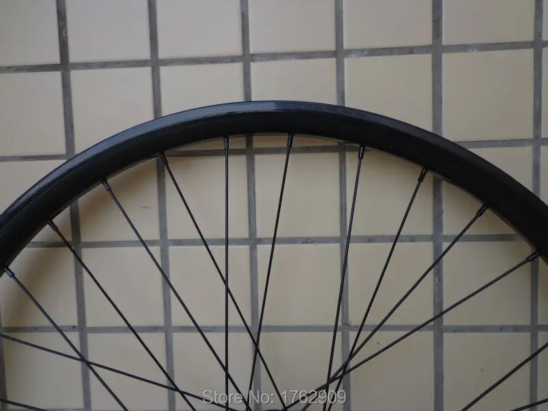 Cheap New 26/27.5/29er inch light clincher rim mountain bike 3K UD 12K full carbon fibre bicycle disc brake wheelset MTB Free shipping 7