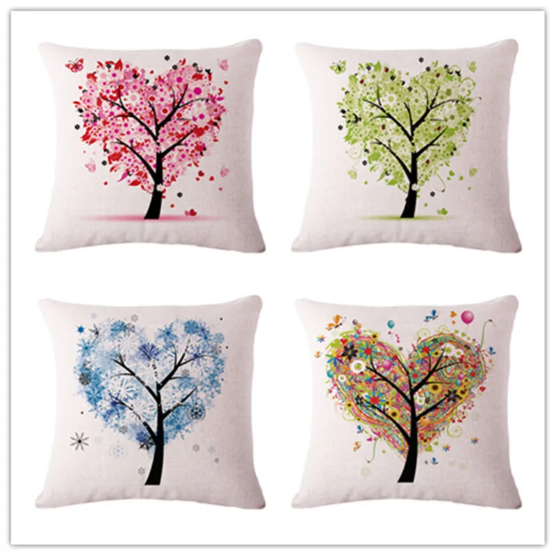 النباتات أوراق الزهور غطاء وسادة وسادة غطاء فراشة حلم الاستوائية خزانة ديكور المنزل dakimakura 45*45 القطن الكتان الملكي