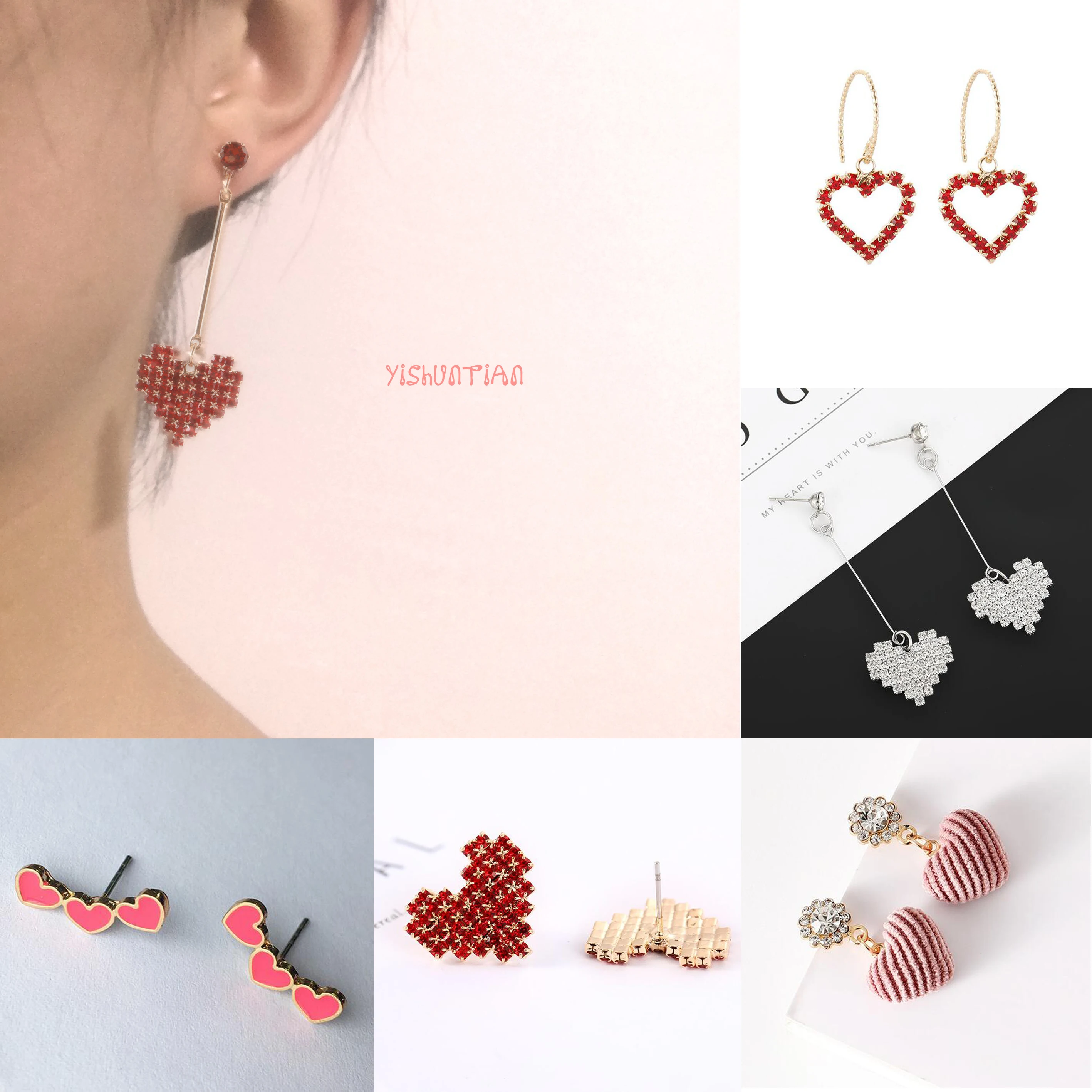 

Multiple Styles Earrings For Women Drop Earrings Dangle Earrings Girls Glamour Girls Fashion Jewelry New Red Love Heart Trendy