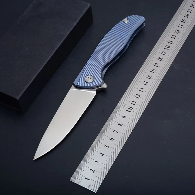 

NEW F95 folding knife D2 blade TC4 handle outdoor camping Hunting knives Survival Tactical pocket knife CNC Utility hand tools