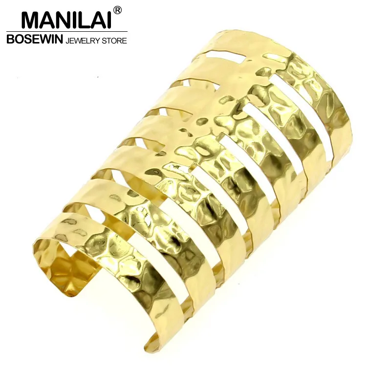 MANILAI 120mm Length Women Opened Alloy Cuff Bangles Bracelet