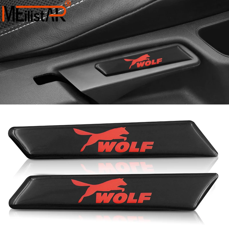 

2pcs/set Car 3D badge Interior Sticker Seat decoration sticker For Ford Focus 2 Mondeo Kuga Fiesta Escort wolf Car styling