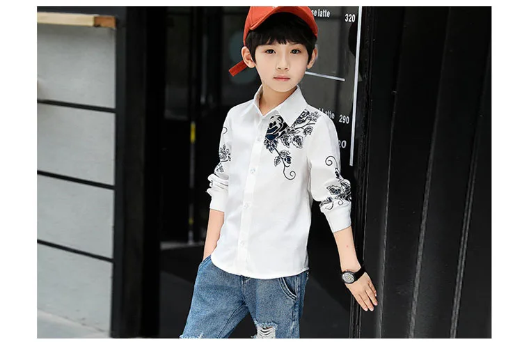 Children School Blouses Shirts Boys Cotton Printed Tops Autumn Kids Casual Long Sleeve Blouse Clothes Infant Shirts Clothing (13)