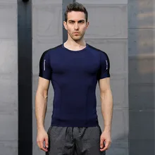 Мужские футболки в стиле пэчворк быстросохнущие тонкие футболки спортивные компрессионные футболки для бега топы Бодибилдинг футболка с короткими рукавами для фитнеса Спортивная футболка