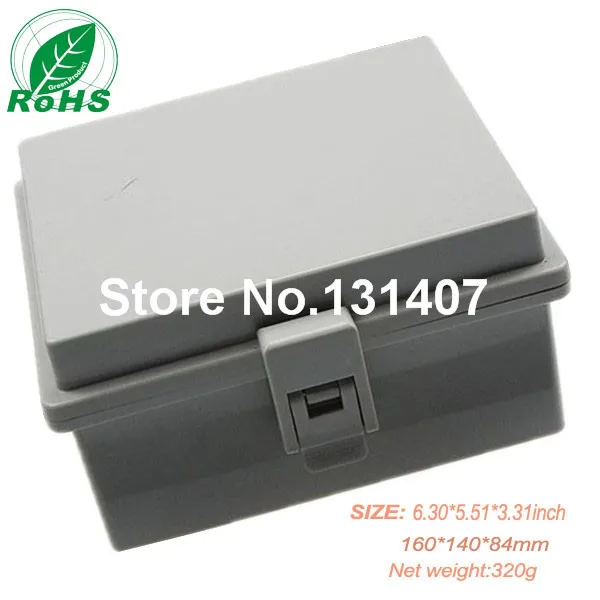 

Made in chian ip65 hinged plastic waterproof enclosure for switch electrical junction box 160*140*84mm 6.30*5.51*3.31inch