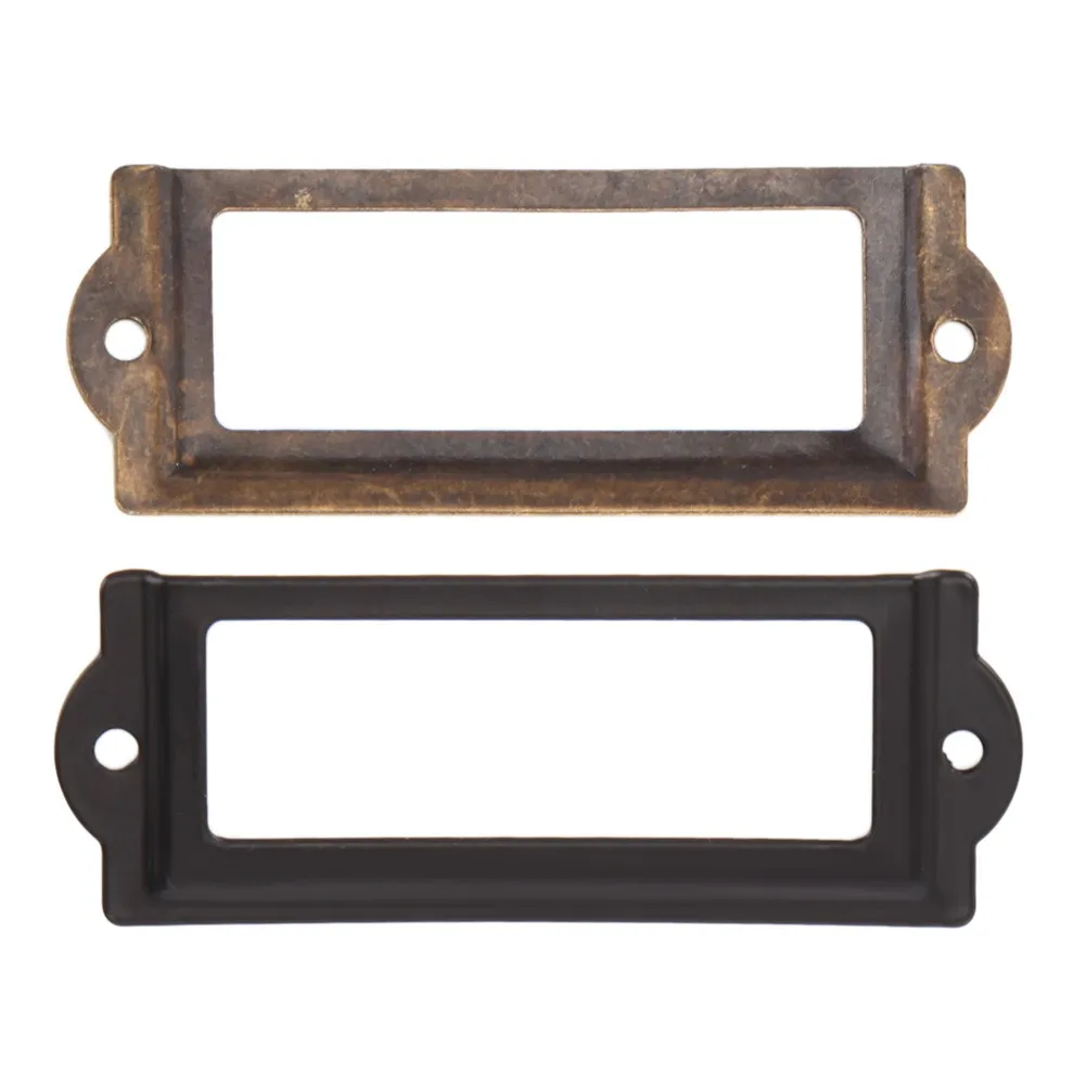 20Pcs Black Antique Vintage Metal Label Holder Pull Frame Handle File