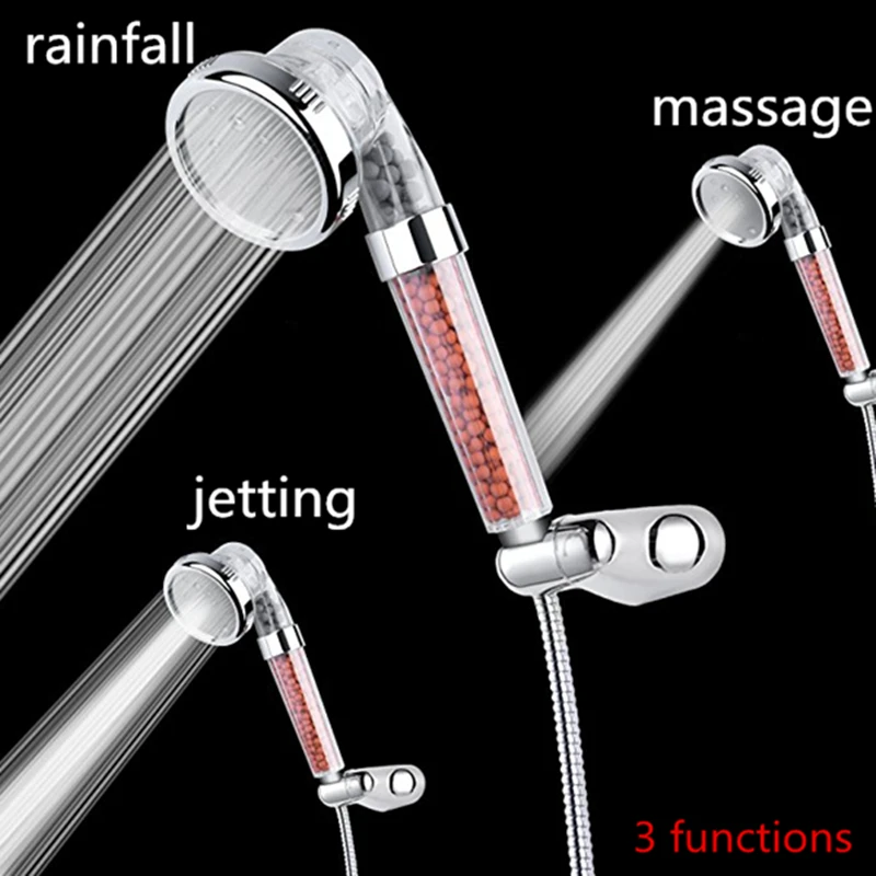 Hongdec Ванная комната экономия воды спа 3 функции ионного фильтра ручной душ головы уход для сухой кожи и выпадения волос
