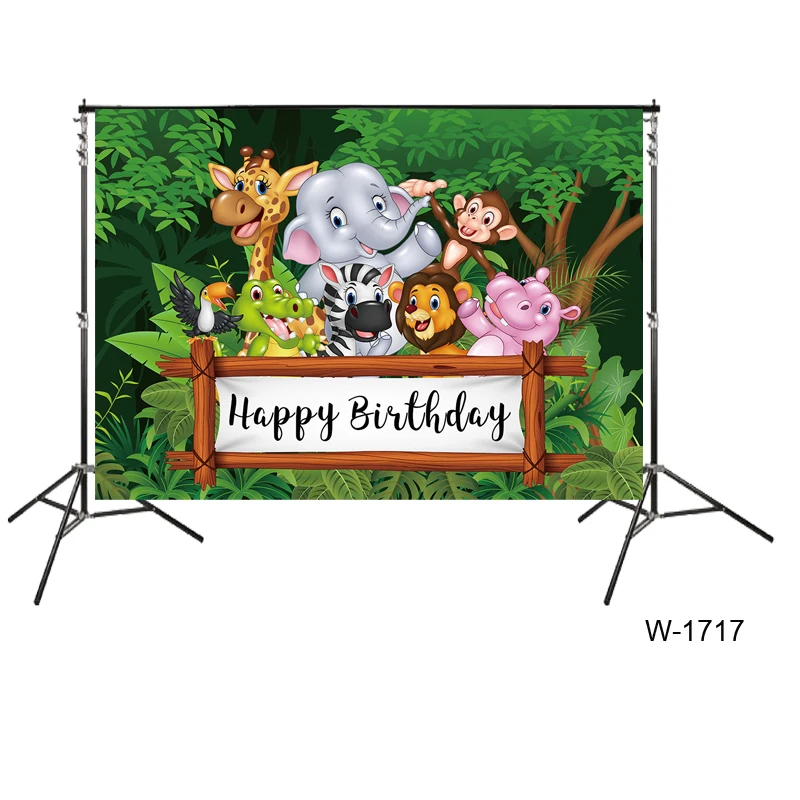 HUAYI пользовательские день рождения сценический фон для джунглей сафари тема вечерние зоопарк дикий фон новорожденных животных фото стенд W-656 - Цвет: Коричневый