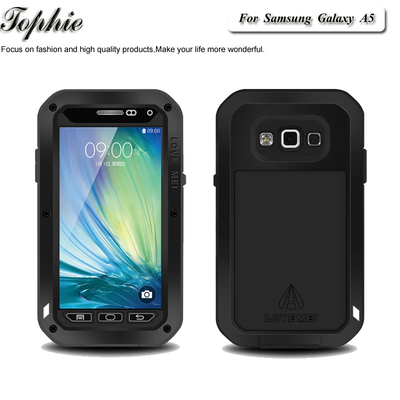 bilder für Für Samsung Galaxy A5 Original LOVE MEI Metall Aluminium Lebensdauer Schmutzwasserdicht Leistungsstarke Fall Für Samsung A5 + Gorilla-glas bilder für Für Samsung Galaxy A5 Original LOVE MEI Metall Aluminium Lebensdauer Schmutzwasserdicht Leistungsstarke Fall Für Samsung A5 + Gorilla-glas
