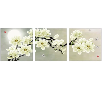 

3 Panel Canvas Oil Painting Wall Pictures Modular Living Room Decoration Oil Paintings Flower Picture