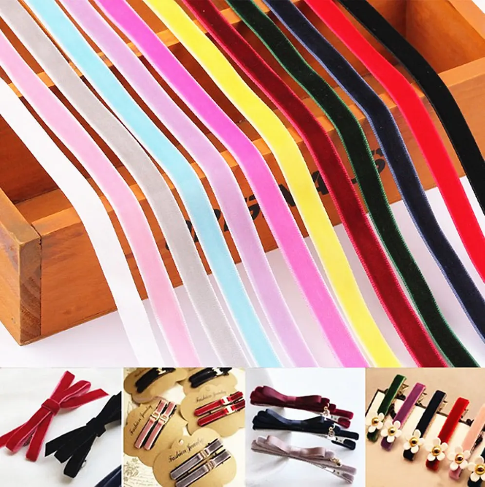 

JILV 3/8 "10 Yards 100% New Polyester Velvet Ribbon DIY Webbing 27 Color Garment Bag Home Textile Sewing Accessories
