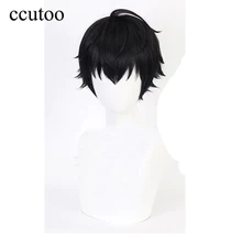 Дивизия рэп битва гипноз MIC Yamada Saburo короткий черный пушистый синтетический парик для студенческой вечеринки+ парик Кепка