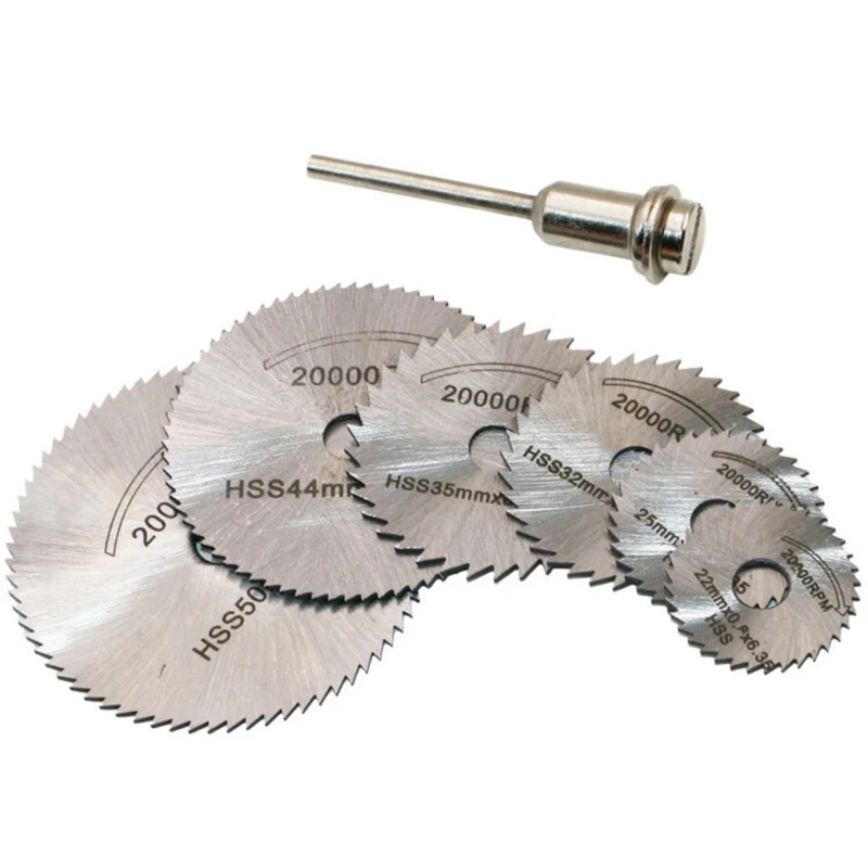 New Portable Rotary Tool Circular Saw Blades Cutting Discs Mandrel For Dremel Cutoff QST7pcs6