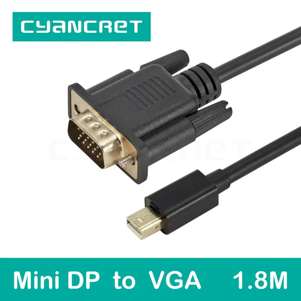 Видеокабель преобразователь Mini Display port DP в VGA Port 1 8 M HD кабель штекер адаптер Разъем