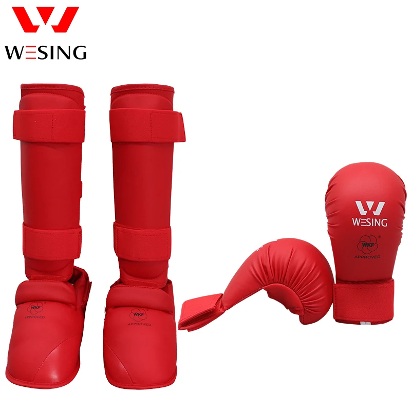 Wesing Karate боксерская Муай тайская защита для голени перчатки набор спарринга