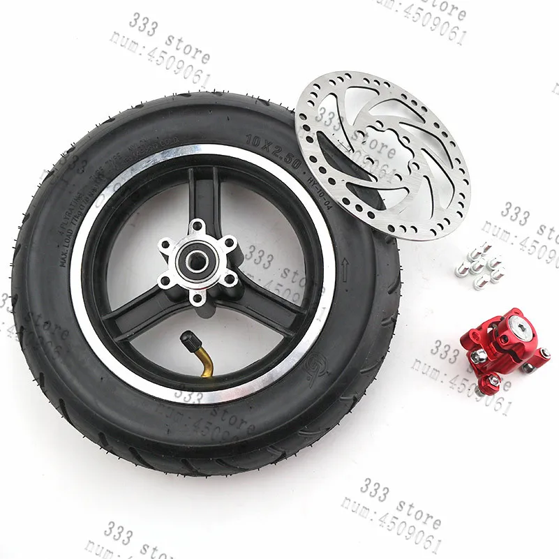 10X2.50 pneumatic tire inner tube+rims+Brake disc for Skateboard