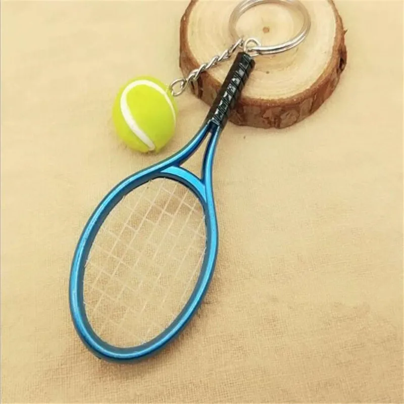 Милая Спортивная мини теннисная подвеска в виде Ракетки Брелок кольцо Finder Holer подарки для подростка B125 - Цвет: blue