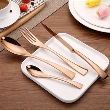 KuBac 2017 New 24Pcs/set Rose Golden KAYA 304 Stainless Steel Dinner Steak Knife Fork Teaspoon Party Cutlery Set
