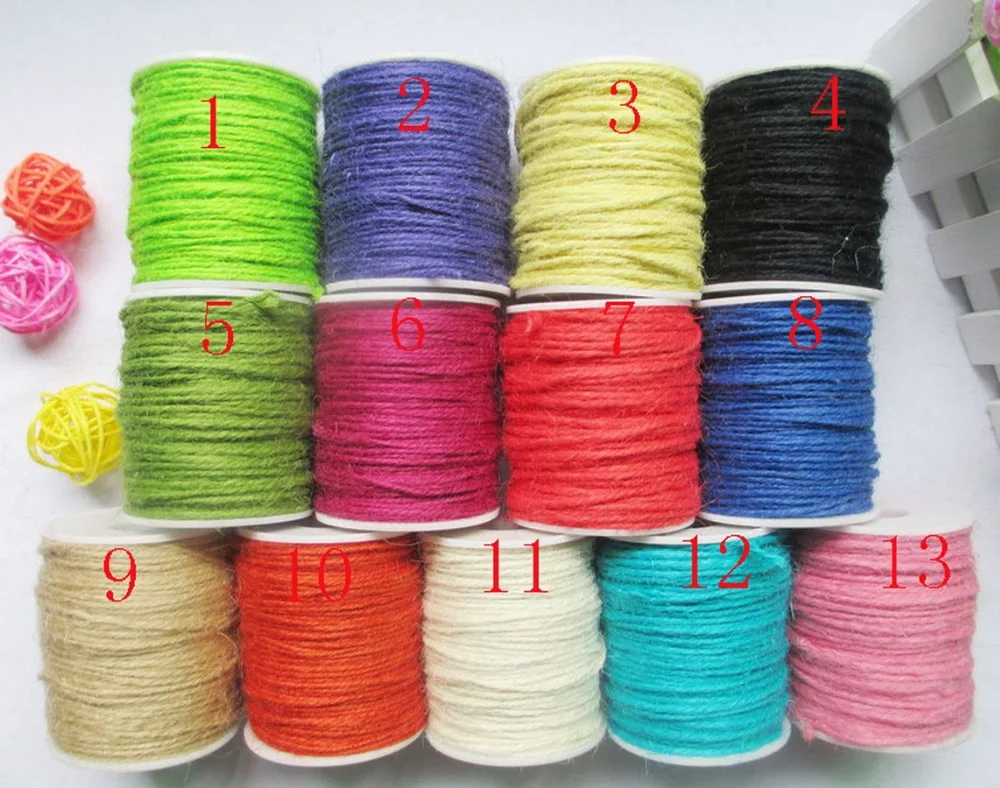 160FT/50M 2mm 3Ply DIY hand Colored Twine natural solid colors natural
