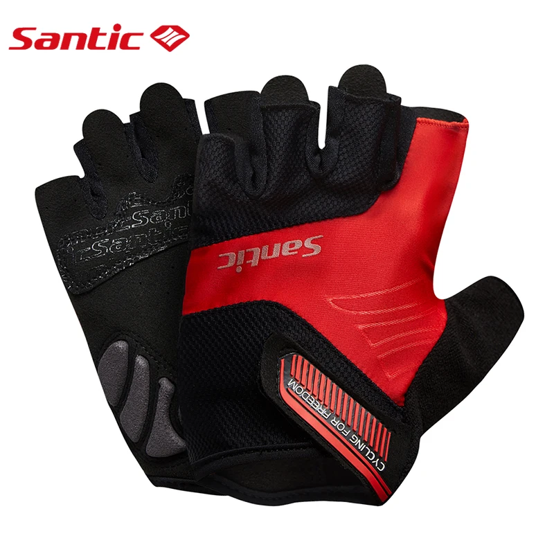 Santic мужские и женские короткие перчатки для велоспорта летние дышащие