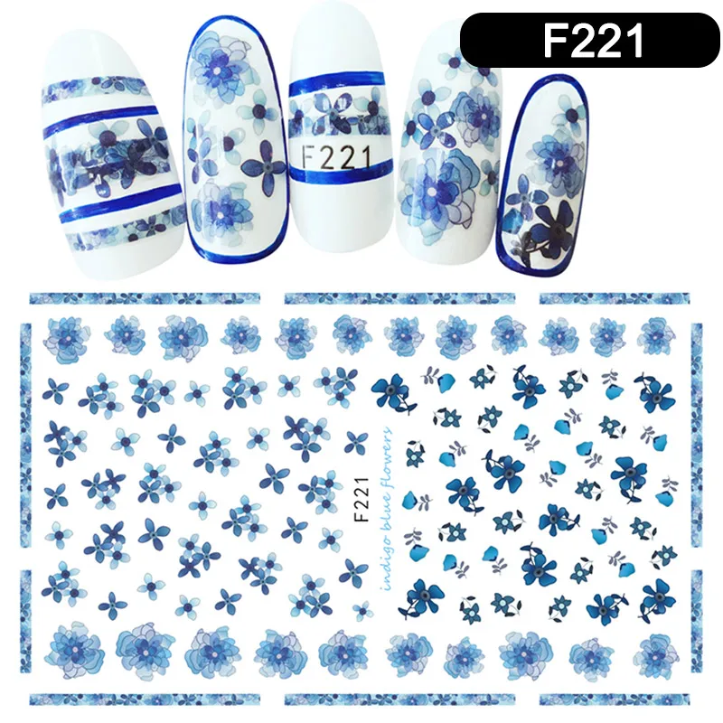 

1Sheet Nail Art Sticker Transparent Flower Pattern Manicure DIY Decal Nail Accessories 998