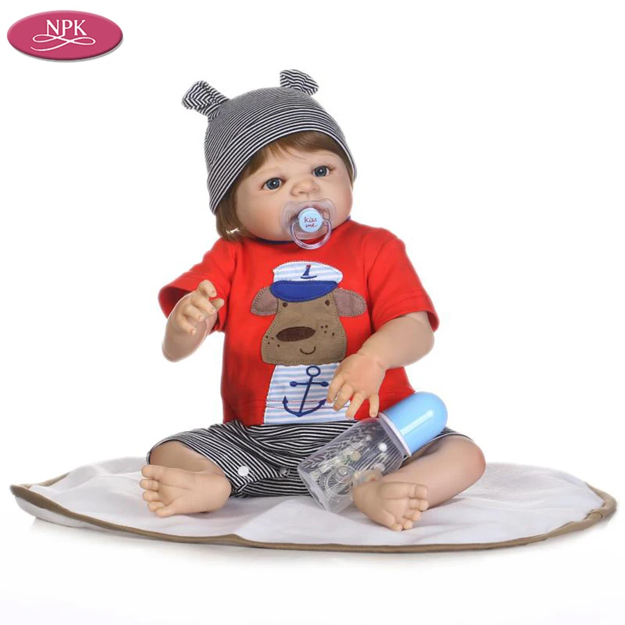 NPK Reborn Baby Doll Realisitc Boys Babies Dolls 23 inch 57CM Full Body Vinyl Silicone Completa Lifelike Alive Bebe Beth Toys  (1)