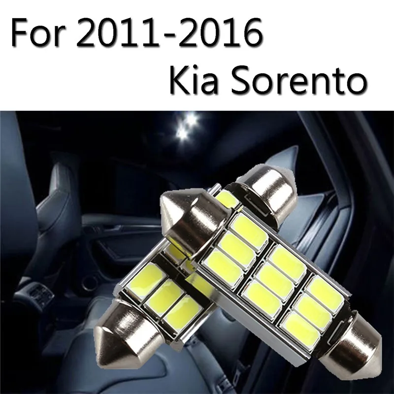 12Pcs Car Interior LED Light Lighting Bulbs Kit For Kia Sorento 2011