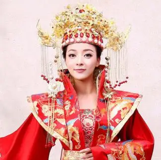 2 цвета Древний китайский традиционный свадебный костюм ханфу наборы династии Тан император императрица пара сценическое представление Hanfu - Цвет: female tiara