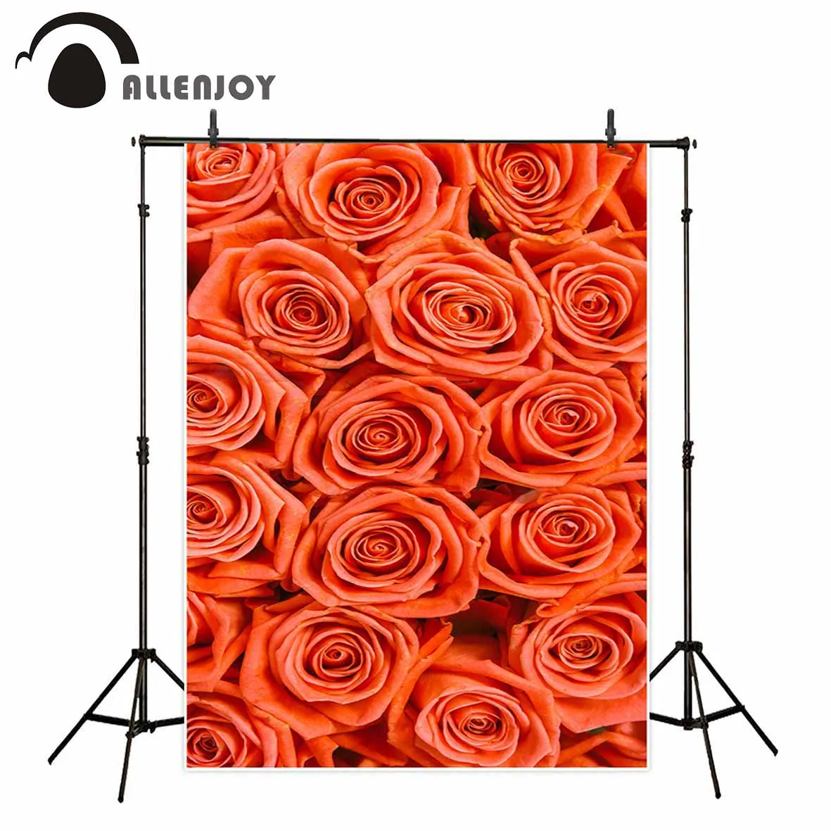 Allenjoy свадебный фон для фотосъемки с оранжевыми цветами розы кусты стена День