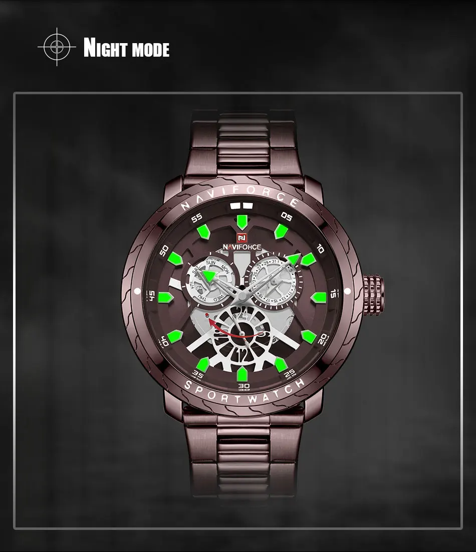 NAVIFORCE лучший бренд роскошные часы мужские модные синие кварцевые часы мужские s календарь дисплей стальной ремешок шикарные военные наручные часы