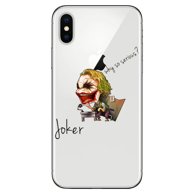 Funny Marvel Case Spiderman Joker Iron Man Batman for Apple iphone X 8plus 8 plus Silicone Soft Clear TPU Cover Fundas Capinha (9)