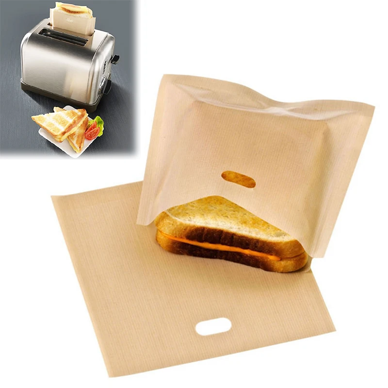 Лидер продаж 1/2 шт. тостер сумки на гриле с сыром-это просто многоразовые антипригарным выпечки тостов сумки продукты питания и напитки