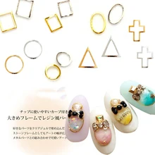 100 шт 3D холлоут Золотой металлический Овальный Круглый Rect/Треугольная Рамка для украшения ногтей Золотой/Серебряный цвет заклепки панк Гвоздика поставка