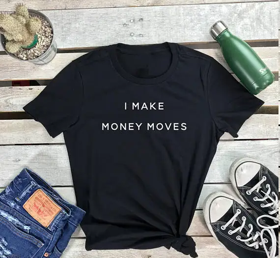 

Sugarbaby, забавная цитата «I Make Money move», повседневные топы с коротким рукавом, футболка moletom do Tumblr, футболка унисекс, футболка