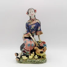 Collectibles Glazed Ceramic Dolls Laddy Sculptures Chinese Female Statues Figurine Christmas Gifts Chinese Traditional Art 32cm traditional chinese queen dolls pretty girl bjd dolls movies