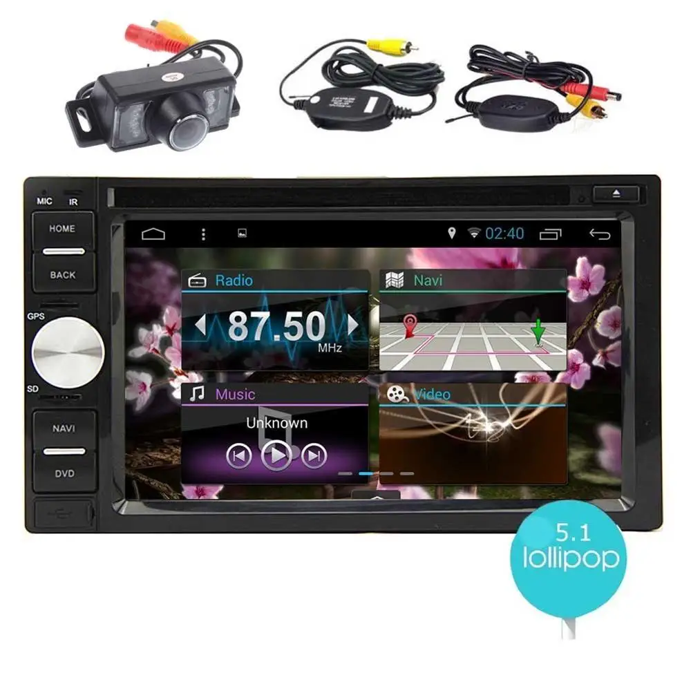 Clearance Android 5.1 Double Din In Dash veiche radio GPS Car Radio Audio Car Stereo DVD CD Player with Bluetooth WiFi Navigation System 0