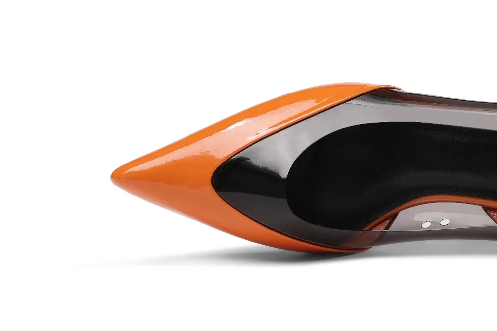 Naranja De Gelatina Olla Europeo Resbalón Punta Cuero Tacón Estilo Oficina Los Mujeres blanco Zapatos Bajo Modelo Las L14 Natural Señora En Vestido Krazing q15xd4vq