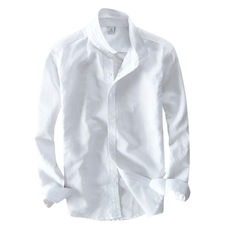 Осень г. мужской плотный облегающий Топ Блузка Мода для мужчин рубашки для мальчиков хлопок Повседневная рубашка социальных с длинным рукавом и пуговиц - Цвет: White