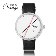 Girls Wristwatch Males Trend Sports activities Watch Chaxigo Luxurious Model Rose Gold Case Real Leather-based Strap Quartz Watch With Date