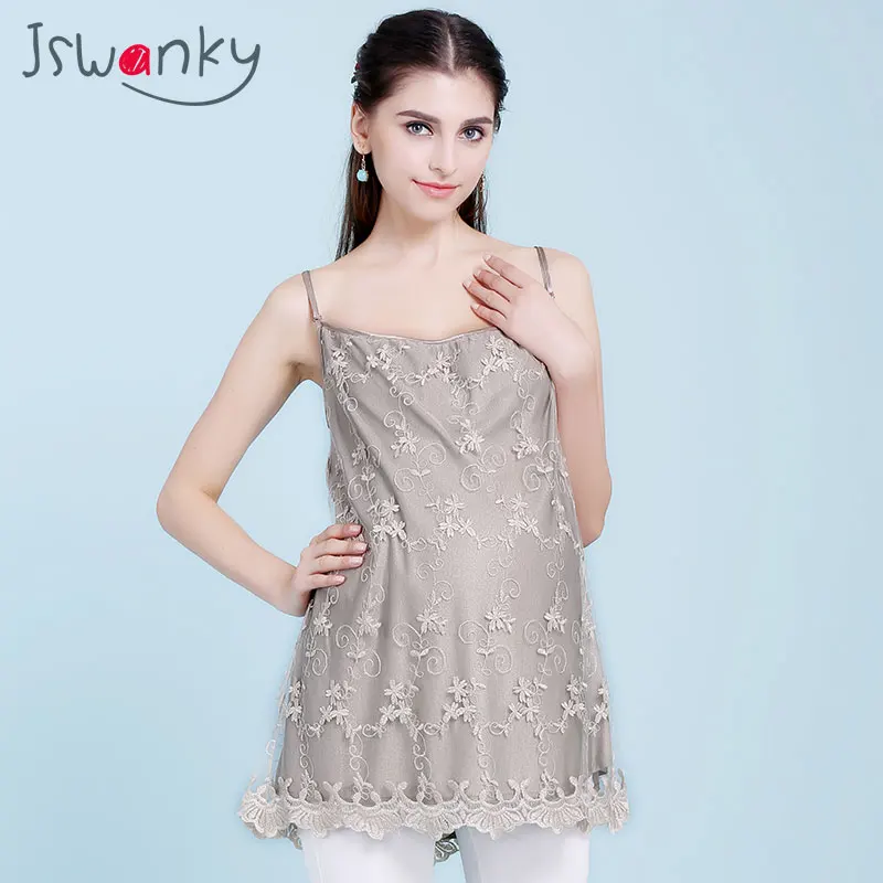 

JSWANKY Silver Fiber Radiation Protection Lace Maternity Clothes Floral Tank Tops Gray Vest Clothes For Pregnant Women Clothing