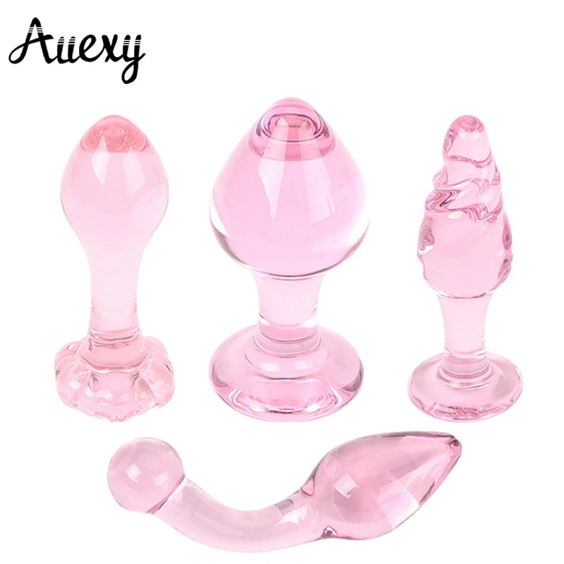 AUEXY-Sexy-Toy-Analplug-Set-Pink-Large-Glass-Butt-Plugs-Anal-Sex-Toys-for-Woman-Man