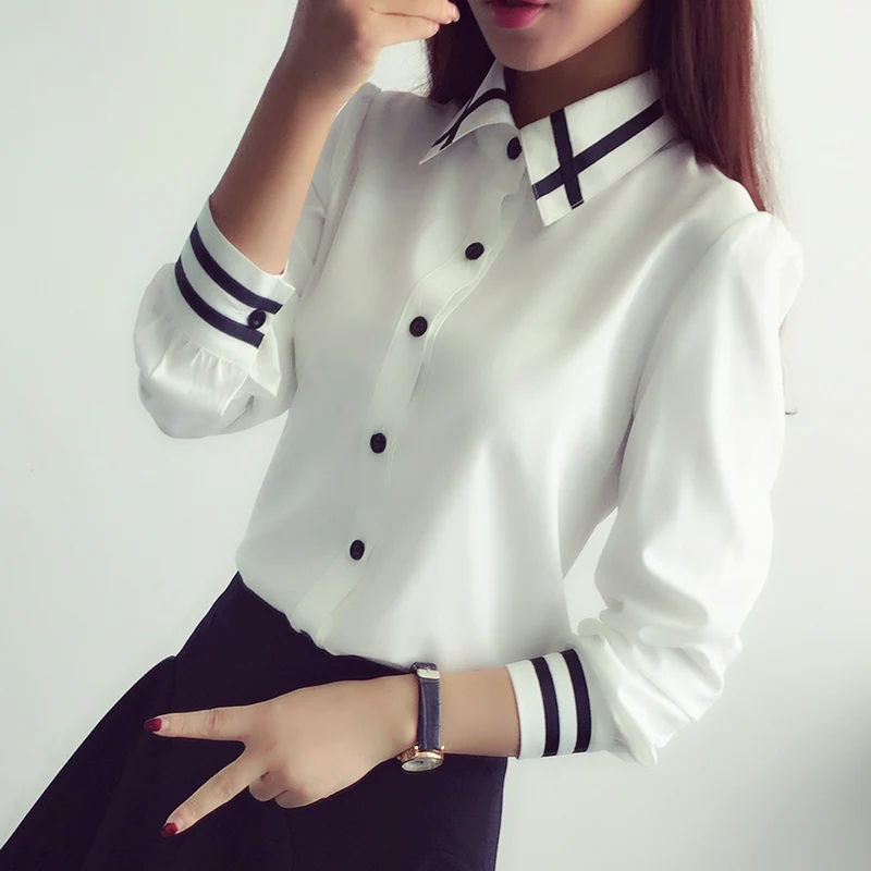 

2018 spring blusas autumn Fashion women blouse slim blouse ol blouse long sleeve female white shirt Chemise Femme Tops