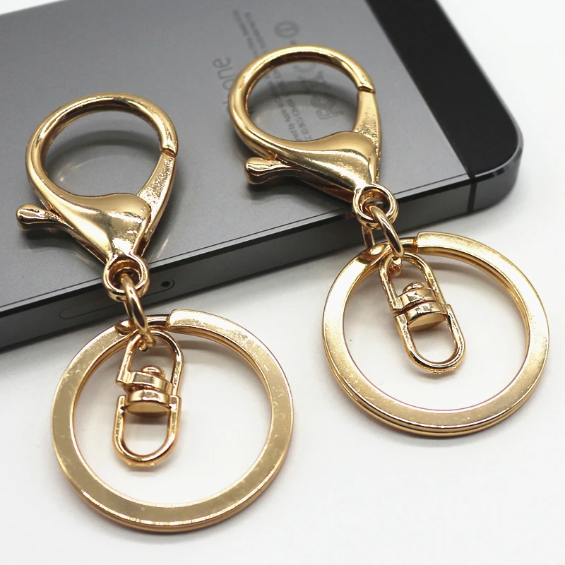 

10Pcs Gold Color Plated Keychain Mujer Chaveiro Diy Metal Blank Ball Keychains Key Accessories Keyring Creativo Portachiavi