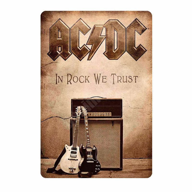 20x30 см ACDC винтажные металлические жестяные вывески для бара, кафе, паба, казино, домашний декор, тарелки в стиле ретро, музыкальная доска, художественный плакат, рок наклейки на стену N264 - Цвет: O